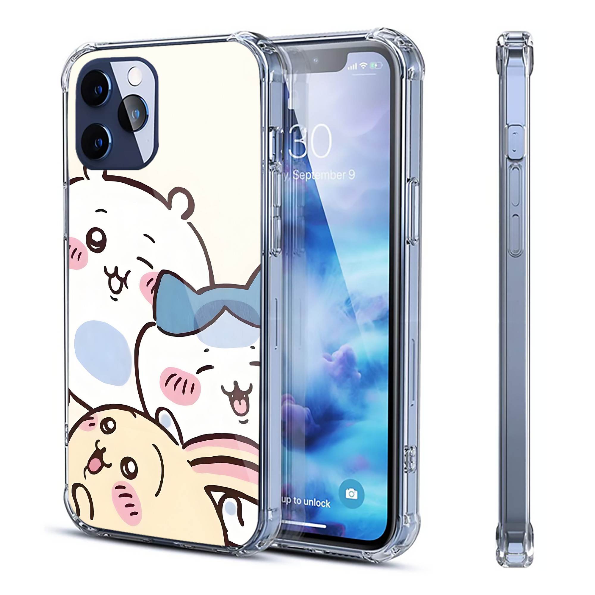 （画像用） ちいかわ Chii-kawa 【iPhone 12シリーズ対応】透明スマホケース（クリアソフトケース）